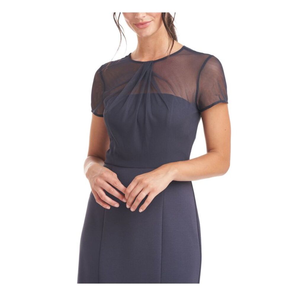 NWT JS COLLECTION Womens Gray Short Sleeve Knee Length Party Sheath Dress 4